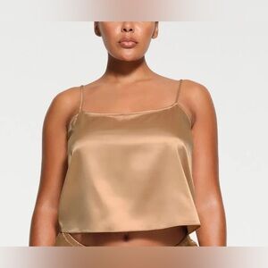 SKIMS Satin Pajama Top in Gold